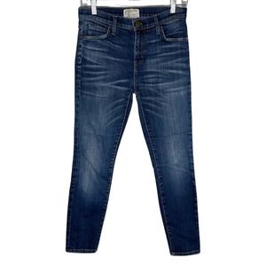 Current/Elliott Women’s Straight Leg Jeans in Dark Wash Blue